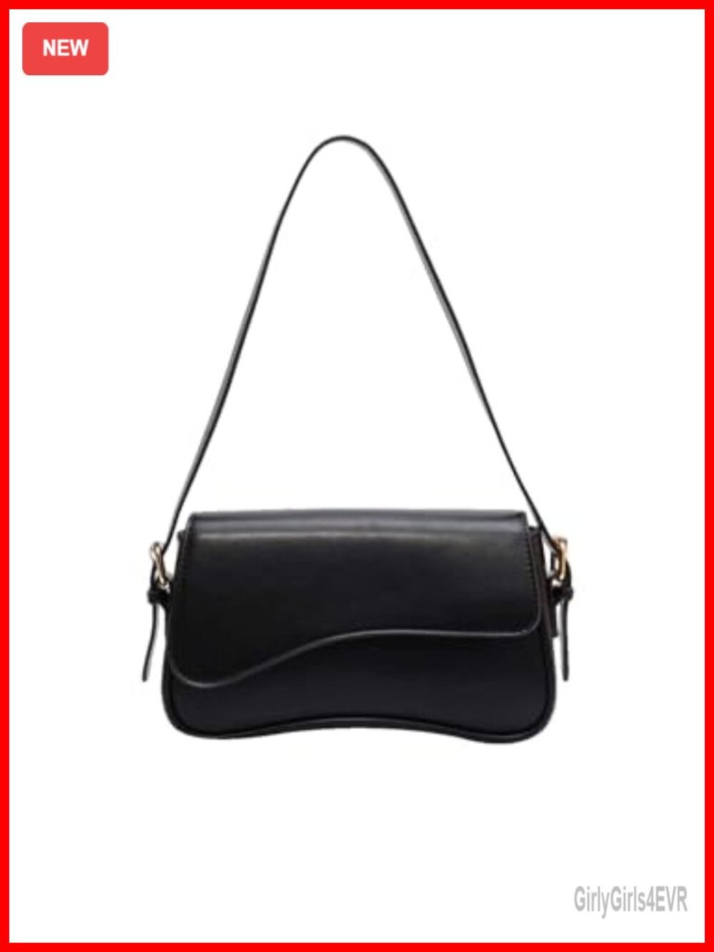 Faux Leather Shoulder Bag Clutch Crossbody Handbag Trendy Y2K Saddle Flap Purse